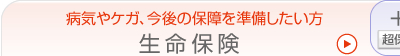 病気やケガ、今後の保障を準備したい方の生命保険